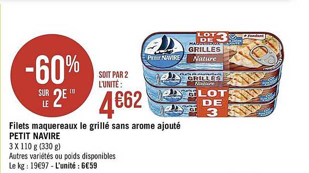 Filets Maquereaux Le Grillé Sans Arome Ajouté Petit Navire