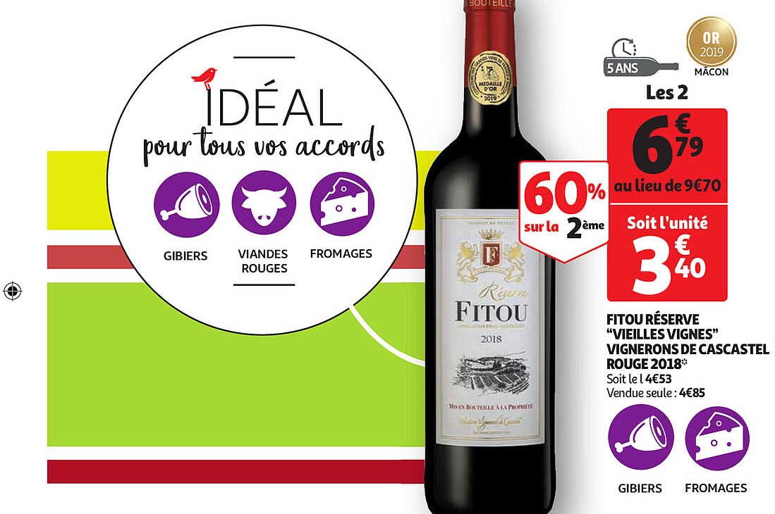 fitou réserve "vieilles vignes" vignerons de cascastel rouge 2018