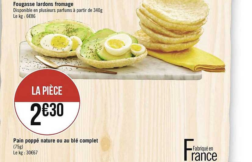 Fougasse Lardons Fromage, Pain Poppé Nature Ou Au Blé Complet
