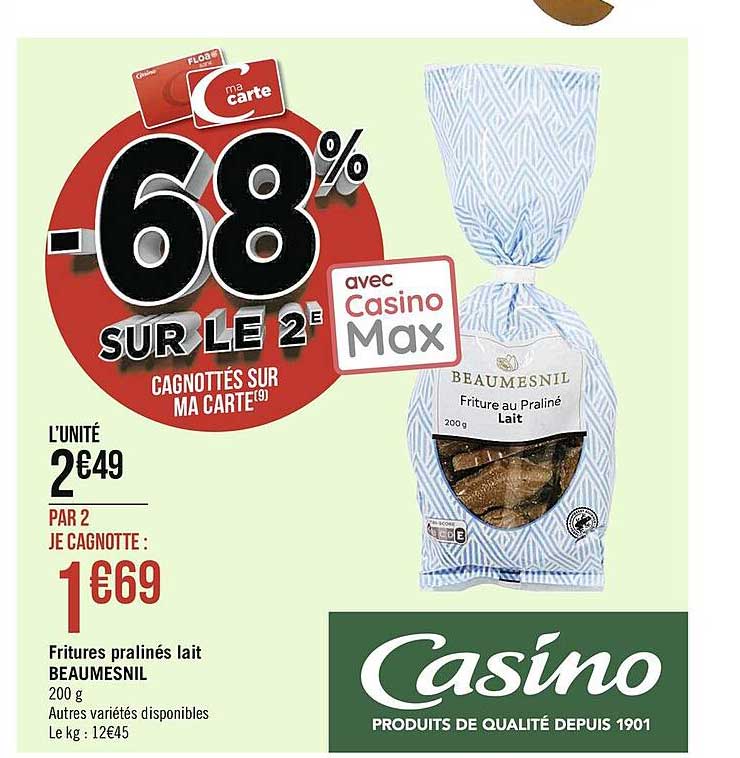 fritures pralinés lait beaumesnil