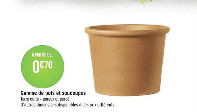 gamme de pots et soucoupes