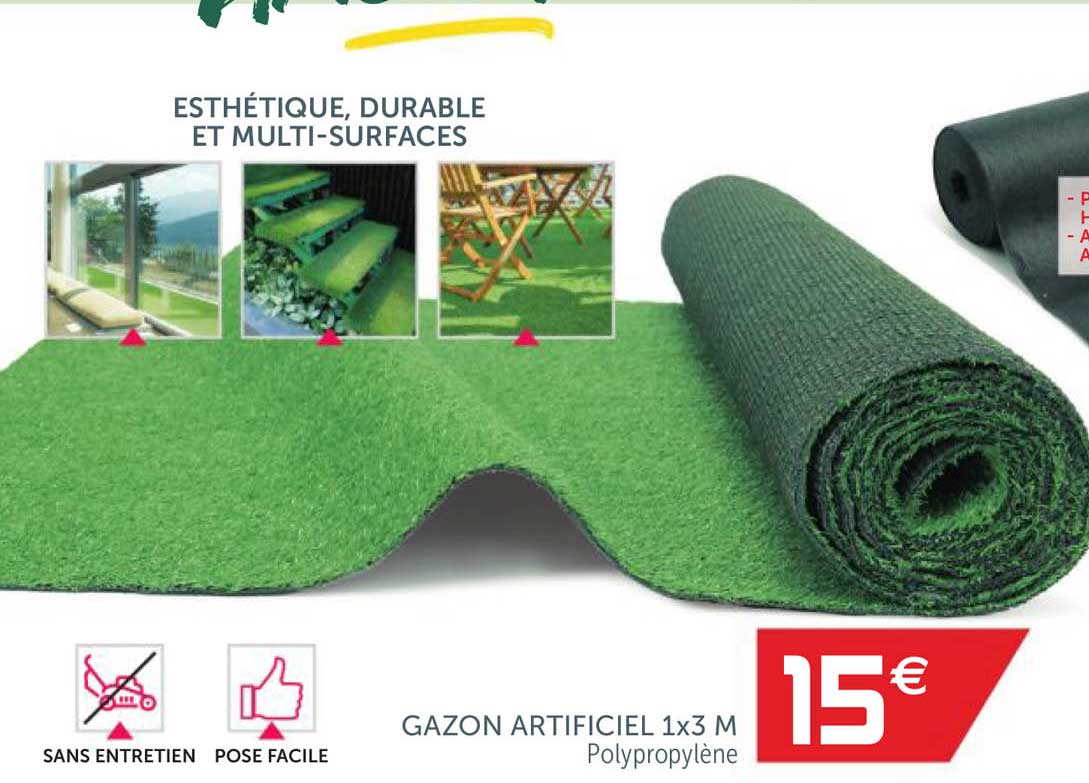 gazon artificiel 1 x 3 m