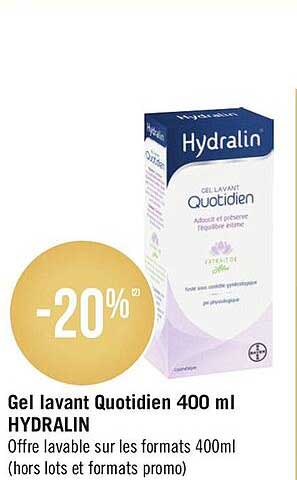 gel lavant quotidien 400 ml hydralin