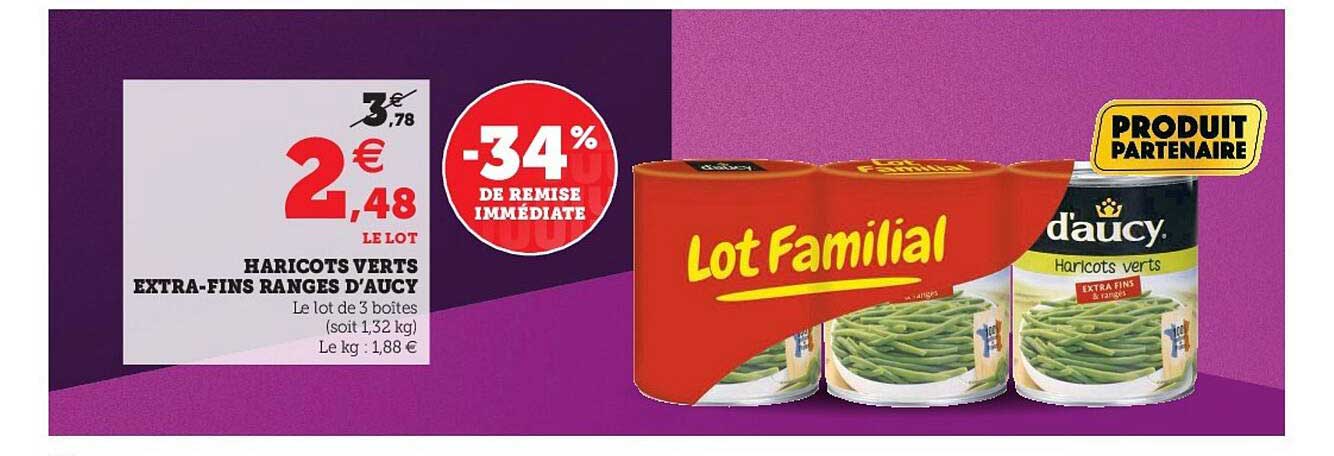 haricots verts extra-fins rangés d'aucy