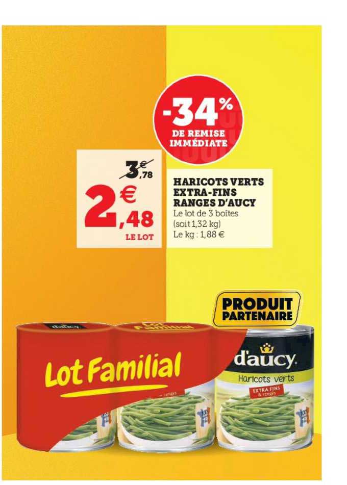 haricots verts extra-fins rangés d'aucy
