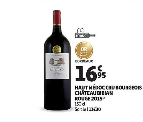 Haut Médoc Cru Bourgeois Château Bibian Rouge 2015