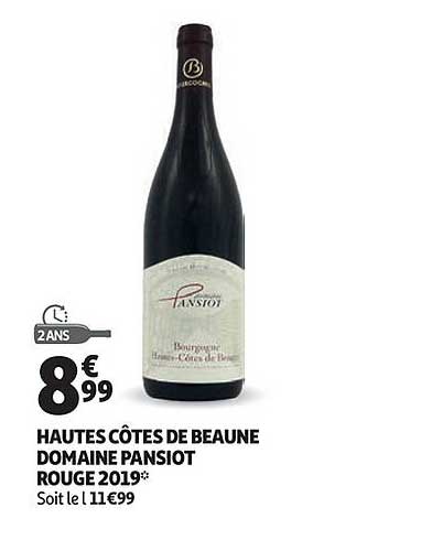 hautes côtes de beaune domaine pansiot rouge 2019