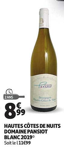 hautes côtes de nuits domaine pansiot blanc 2019