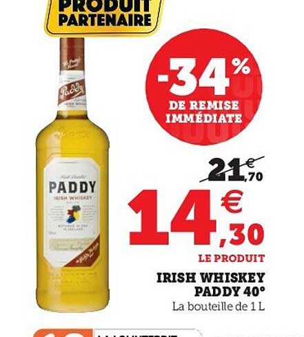 Irish Whiskey Paddy 40°
