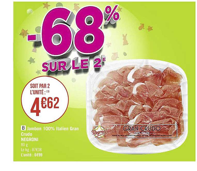 Jambon 100% Italien Grand Crudo Negroni