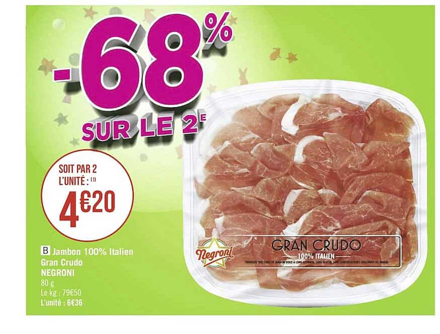 jambon 100% italien grand crudo negroni