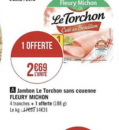 jambon le torchon sans couenne fleury michon