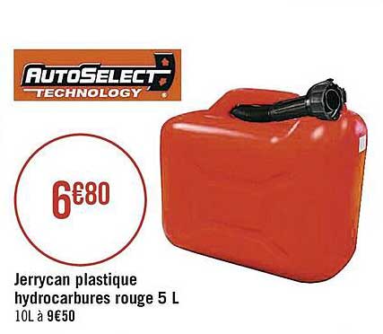 jerrycan plastique hydrocarbures rouge autoselect technology