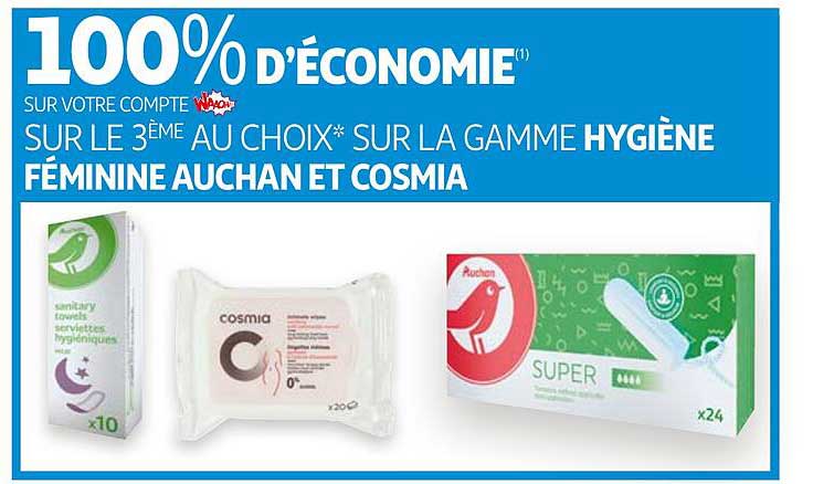 La Gamme Hygiène Féminine Auchan Et Cosmia