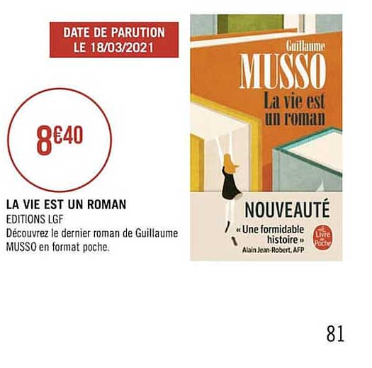 la vie est un roman édition lgf