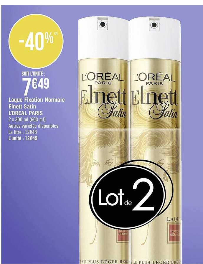 laque fixation normale elnett satin l'oréal paris