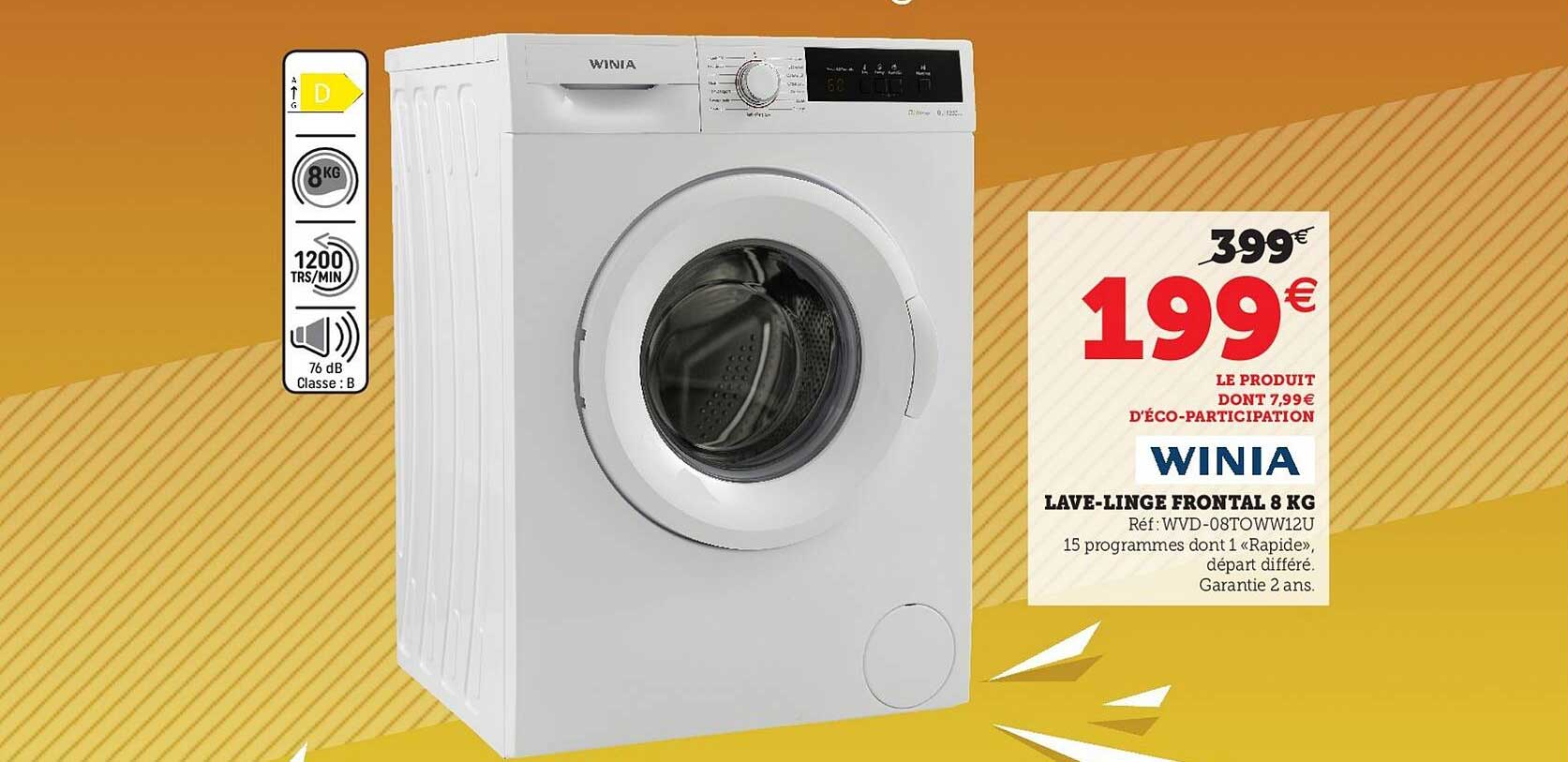 lave-linge frontal 8 kg winia