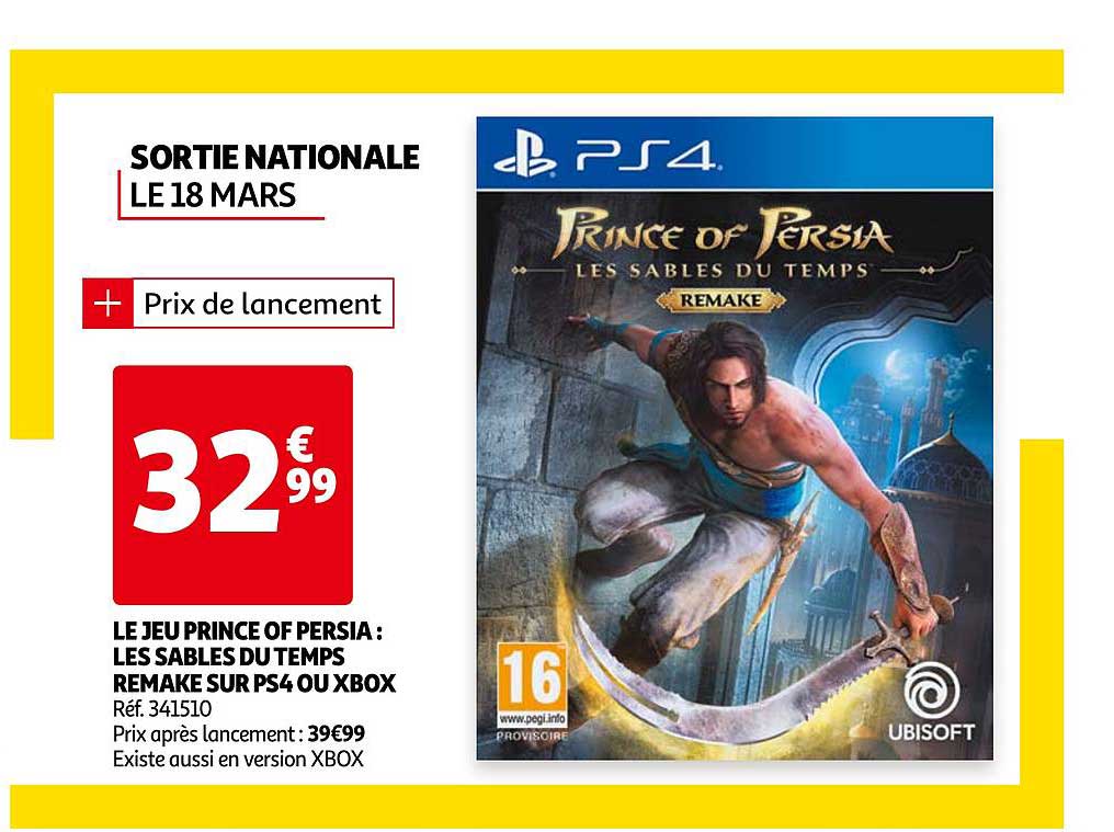 le jeu prince of persia : les sables du temps remake sur ps4 ou xbox