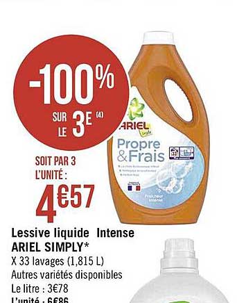 lessive liquide intense ariel simply