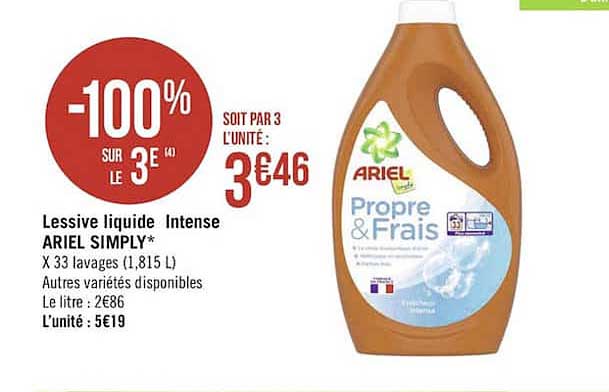 lessive liquide intense ariel simply
