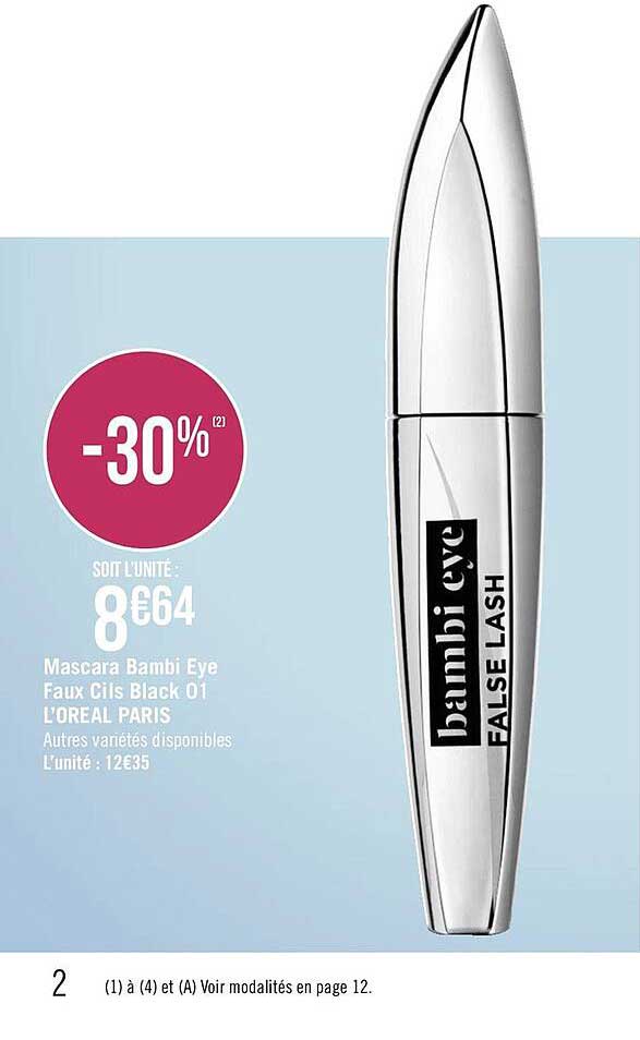 mascara bambi eye faux cils black 01 l'oréal paris