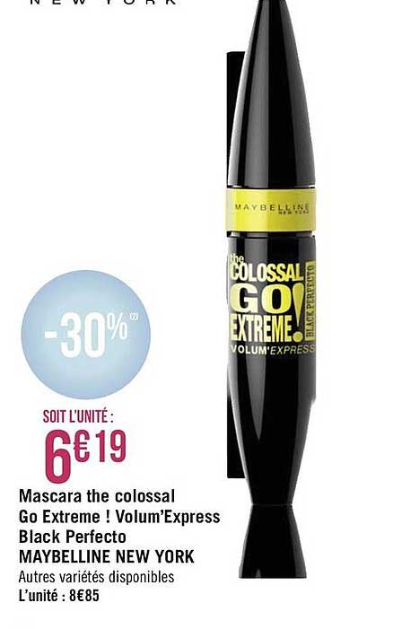 mascara the colossal go extreme ! volum'express black perfecto maybelline new york