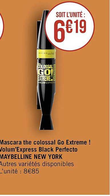 mascara the colossal go extreme ! volum'express black perfecto maybelline new york