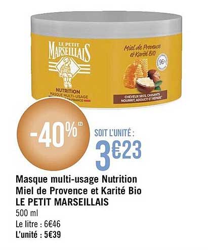 Masque Multi-usage Nutrition Miel De Provence Et Karité Bio Le Petit Marseillais