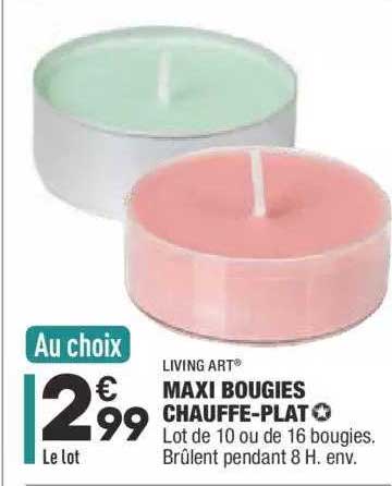 maxi bougies chauffe-plat living art