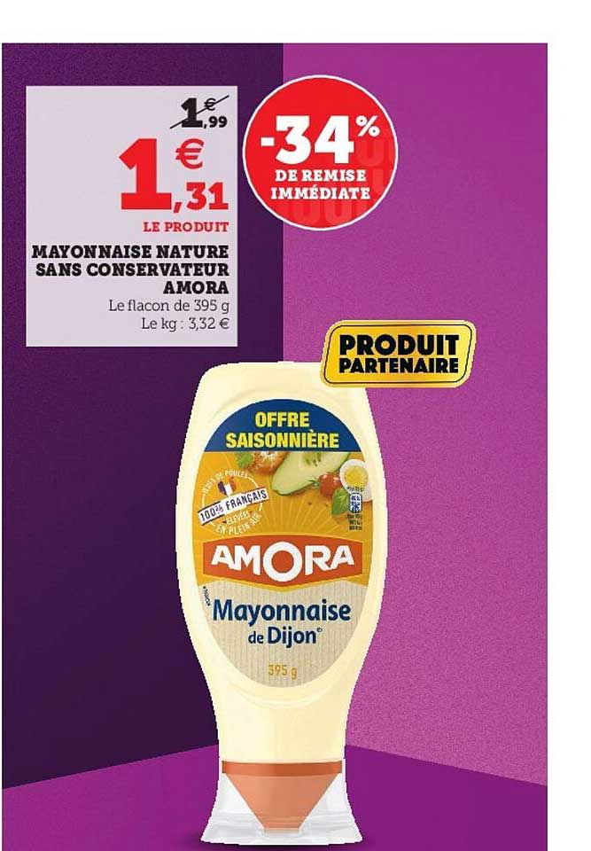 mayonnaise nature sans conservateur amora