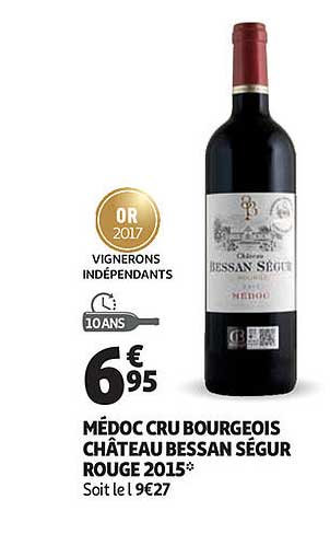 médoc cru bourgeois château bessan ségur rouge 2015