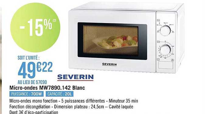 micro-ondes mw7890.142 blanc severin