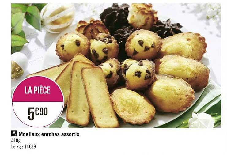 moelleux enrobés assortis