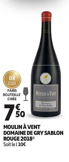 moulin à vent domaine de gry sablon rouge 2018