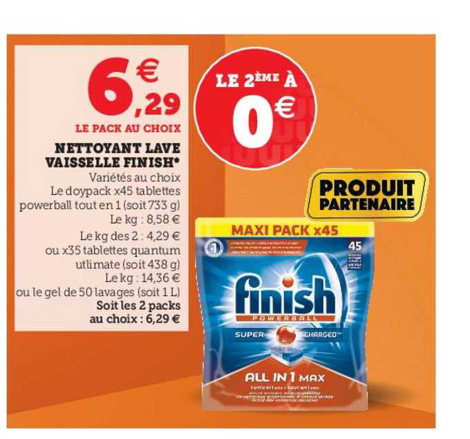 nettoyant lave vaisselle finish