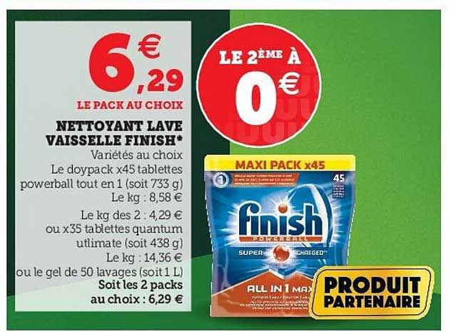 nettoyant lave vaisselle finish