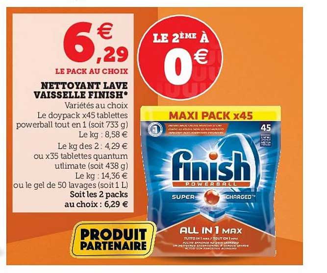 nettoyant lave vaisselle finish