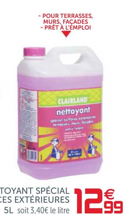nettoyant spécial surfaces extérieures clairland