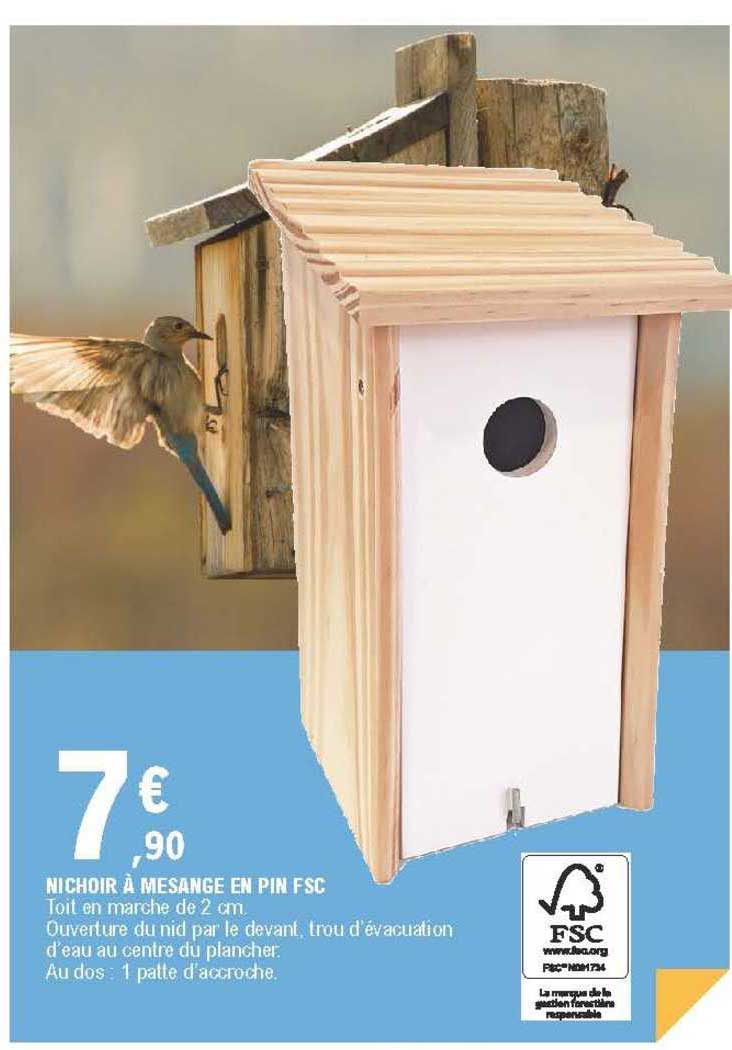 nichoir à mésange en pin fsc