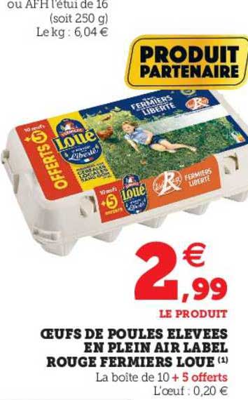 oeufs de poules élevées en plein air label rouge fermiers loué