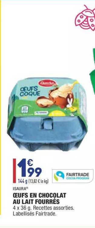 oeufs en chocolat au lait fourrés isaura