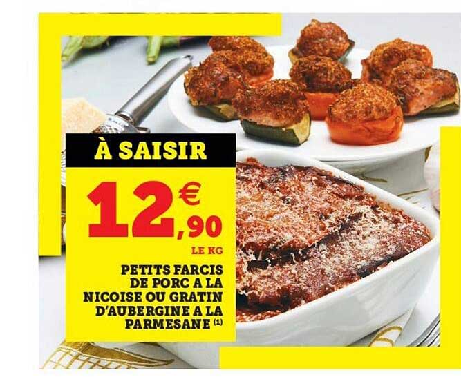 petits farcis de porc à la niçoise ou gratin d'aubergine à la parmesane