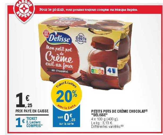 petits pots de crème chocolat "délisse"