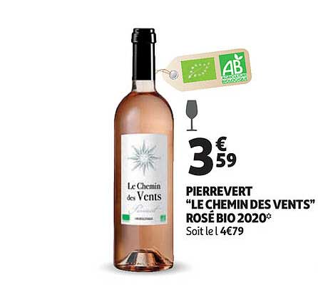 pierrevert "le chemin des vents" rosé bio 2020