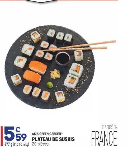plateau de sushis asia green garden