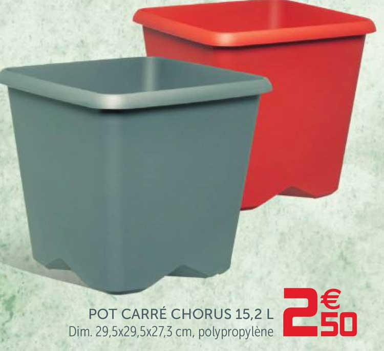 pot carré chorus 15,2 l
