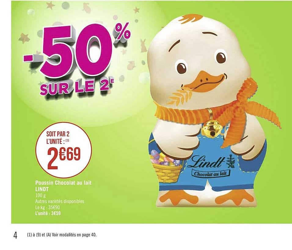 poussin chocolat au lait lindt