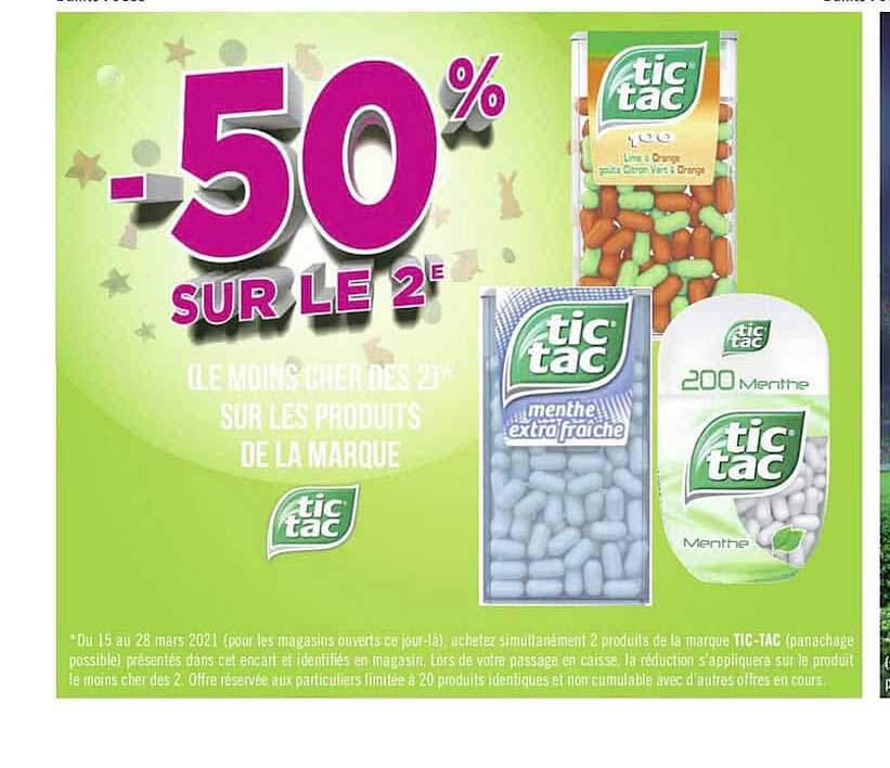 produits de la marque tic tac