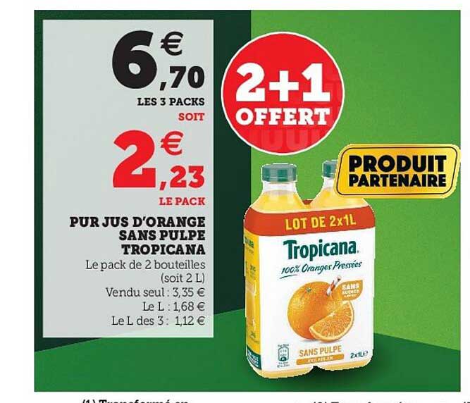 Pur Jus D'orange Sans Pulpe Tropicana