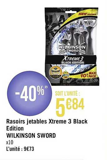 rasoirs jetables xtreme 3 black edition wilkinson sword